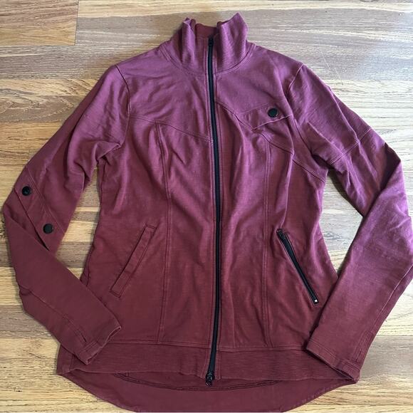 CABI Women's Burgundy Training Jacket, French Knit, Burgundy, Full Zip, Small - Picture 4 of 16